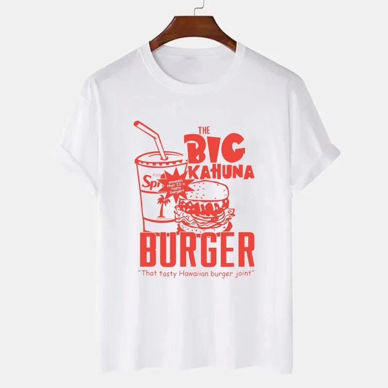 

Big Kahuna Burger Graphic TShirt Short Sleeve Unisex Pulp Fiction Tees Vintage Casual White Tops Fashion Cotton Women Shirt S
