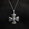 Moonstone Pendant, Maltese Cross Pendant, Silver Charm Jewelry, 925 Sterling Silver, Handmade Jewelry