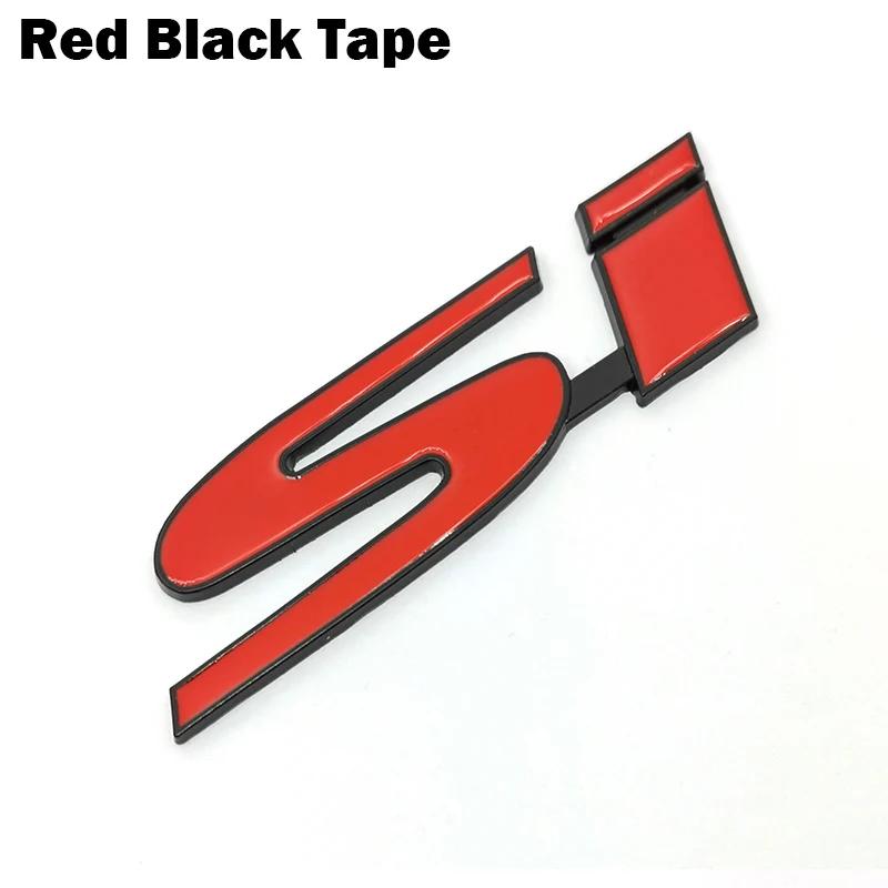 AAALX1 3D Auto Car Styling SI Logo Metal Badge Chrome Sticker Front Grille Emblem For Honda Civic Accord Automobile Accessories