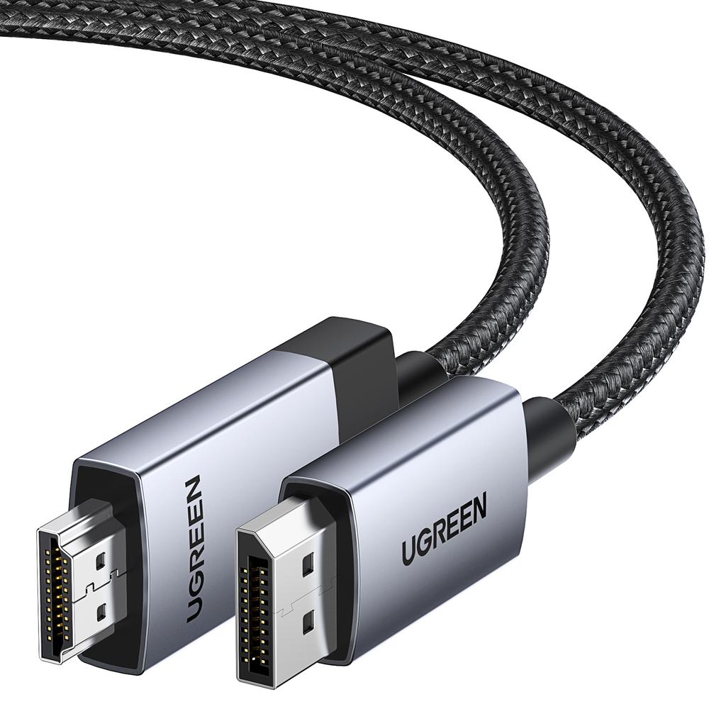 DisplayPort HDMI 4K 60Hz Braided Cable 1m Gray