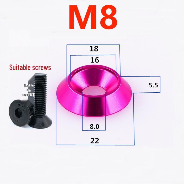 M8 Color Decorative Aluminum Alloy Countersunk Fish Eye Screw Washer