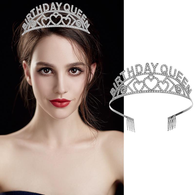 Brautkrone Tiara Legierung Strass Stirnband Hochzeitskrone Geburtstag Haarschmuck Party Stirnband Schmuck