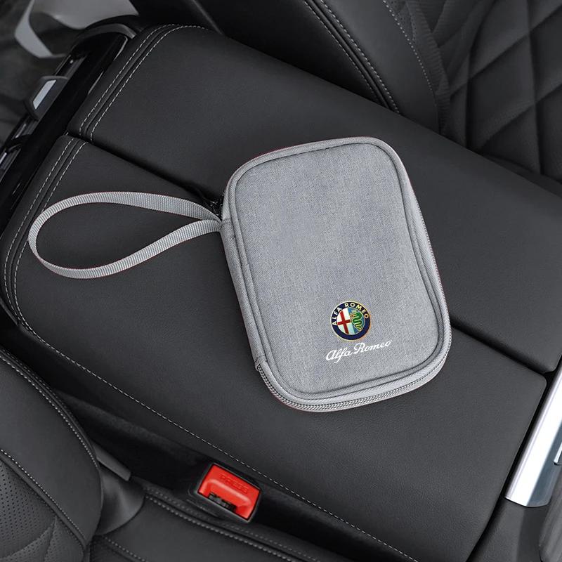 Autoaufkleber Für Alfa Romeo Auto Innenraum Tragbare Aufbewahrungstasche Datenkabel Für Alfa Romeo Giulietta GT 159 147 156 Mito Brera Giul