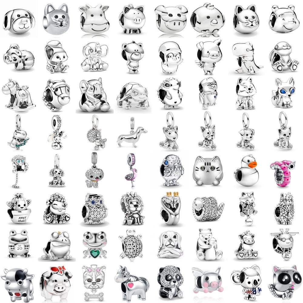 Classic Animal Series Owl Dog Panda Good Friends Series Charm Bead Component Compatible With Bracelet High Quality Fine Jewelry Pendant Bead