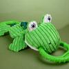 Tug of War Dog Toy Bite Resistant Tough Double Ring Plush Frog Dog Toy Boredom Relief Small Medium Dog Teething Cleaning Interactive Toy Pet Supplies