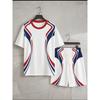 2026 Summer New Men's Short-Sleeved Set with 3D Stripes Pattern Print