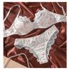 New Japanese Sweet Floral Bra Set Cute Girl Small Chest Lace Lace Gathering Tube Top Underwear