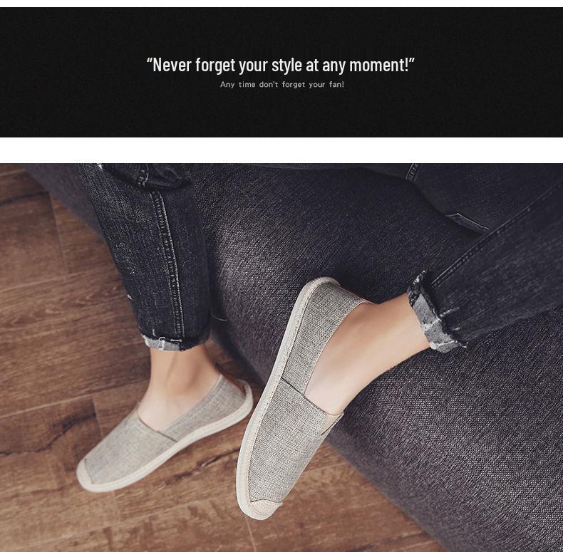 Men's Summer Breathable Linen Slip-On Loafers with Deodorant