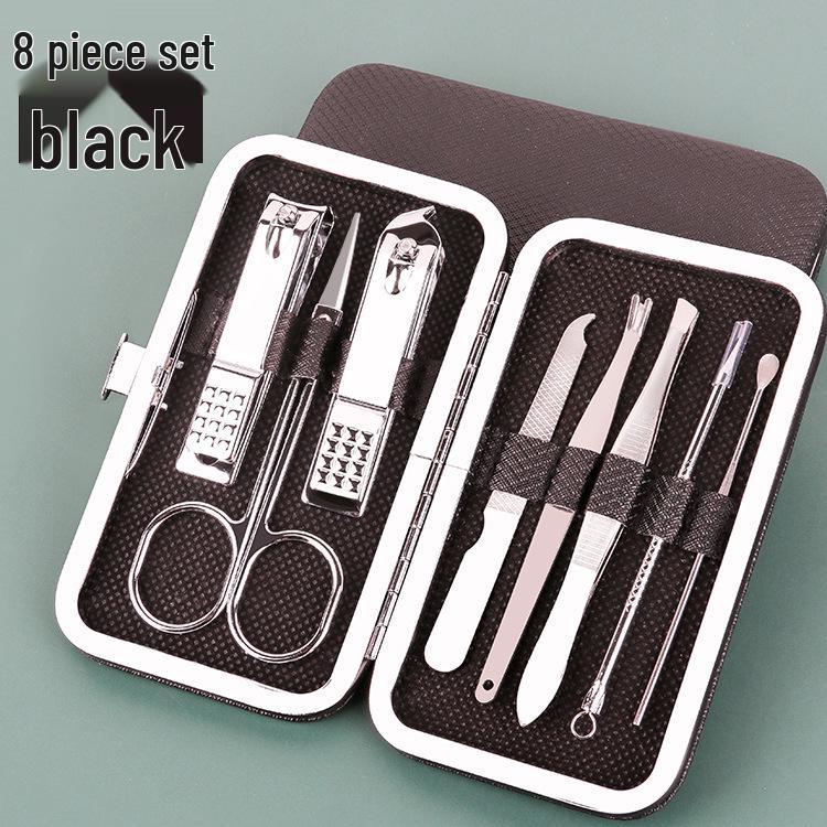 8-Piece Leather Nail Clipper Set: Multi-functional Manicure & Pedicure Tools Gift Set Regular