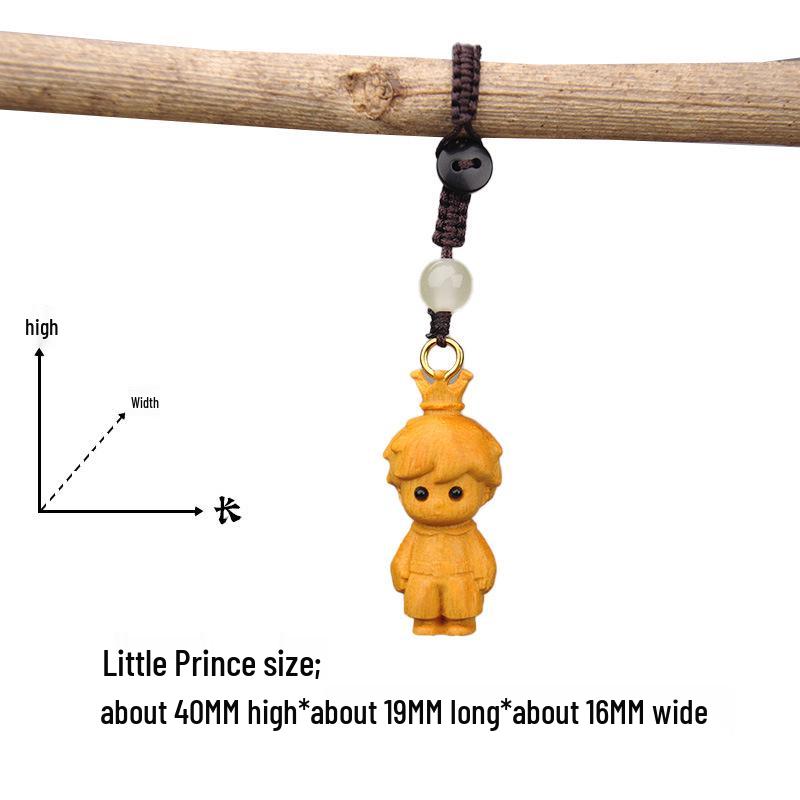 Little Prince Golden Sandalwood Healing Keychain - Cute Bag Charm & Children's Gift