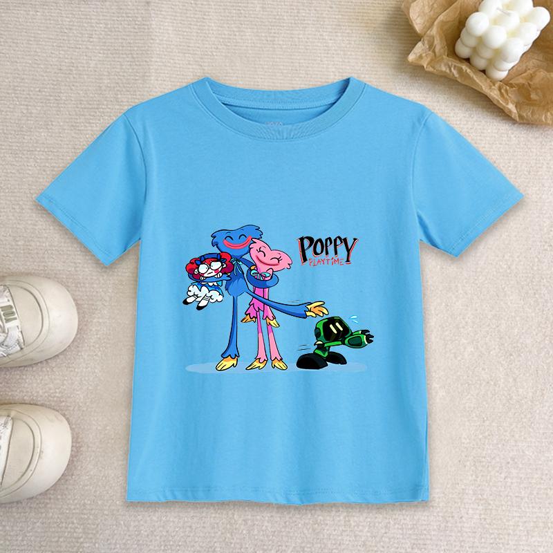 Game Pop-py Playing Time Children T Shirt W-Huggy Girl Boy Short Sleeve Tee Shirt Cartoon Baby Clothes Kids Summer Cotton Tops