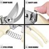 Heavy Duty Pruning Shears Garden Scissors Stainless Steel Bypass Pruner for Trees, Flowers, Bonsai and Gardening Use