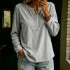 Women's Corduroy V-Neck Long Sleeve Top - Casual Loose Fit Blouse for Everyday Wear