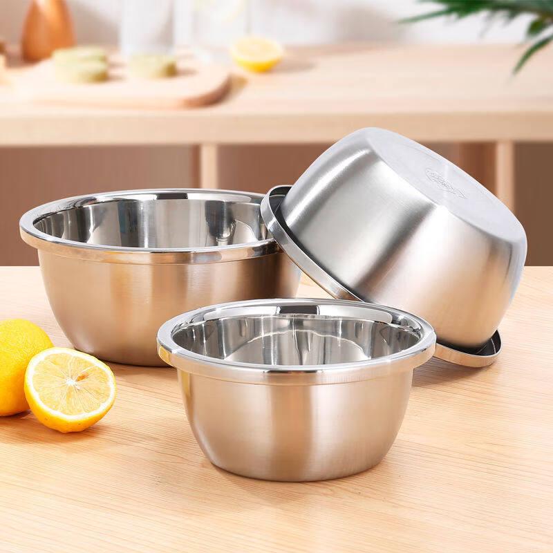 ZISIZ Extra-Thick 304 Stainless Steel Soup Basins (Set of 4)