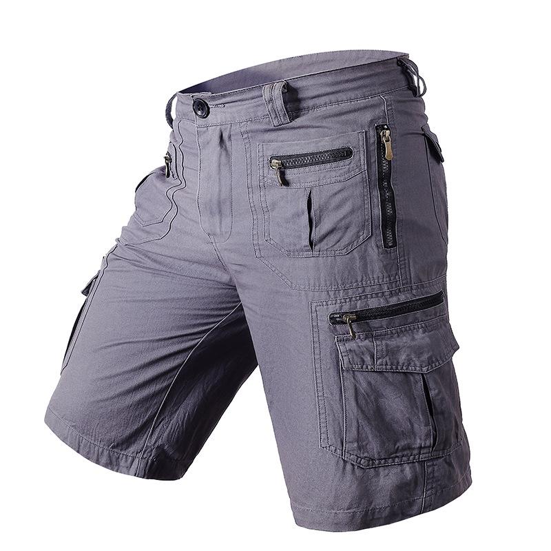 Men's Plus Size Casual Summer Cotton Cargo Shorts with Multi-Pocket Design