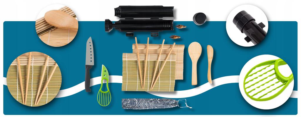 Complete Sushi Making Set Bazooka Mat Roller Knife Accessories | Gift