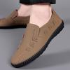 % Casual leather shoes soft sole soft surface driving lazy shoelace-free shoes