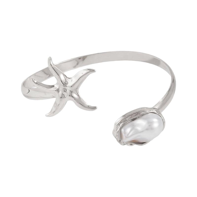Punk Stil Geometrischer Seestern Verstellbare Öffnung Armreif Für Frauen Mode Metall Armschmuck