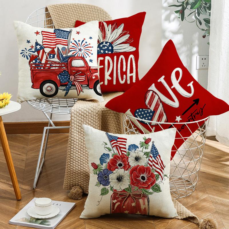 New Independence Day Holiday Atmosphere Pillowcase Sofa Bedroom Linen Home Bedside Decoration Pillowcase