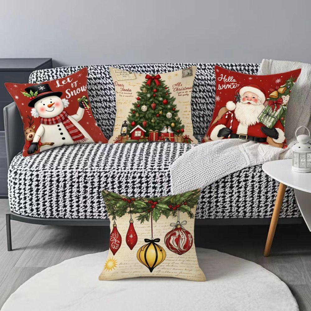 Plush Decorative Pillowcase 45*45cm Throw Pillow Cover Elegant Christmas Cushion Cover  Home Decor