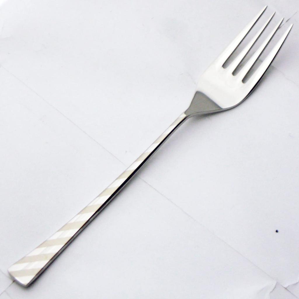 Nagao Dinner Fork Stainless Steel Mirror Laser Processed Made In Japan -Shiro- 18.5cm 18-8