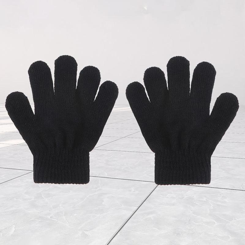 Children Magic Glove Kid Stretchy Knitted Winter Warm Full Finger Gloves Figure Skating Special Gloves