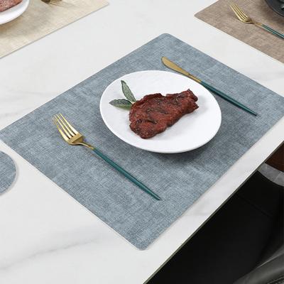 Yousheng Dual Side Placemat Waterproof Faux Leather Coaster Placemat Solid Color Heat Insulation Pad for Dining Tables Countertops