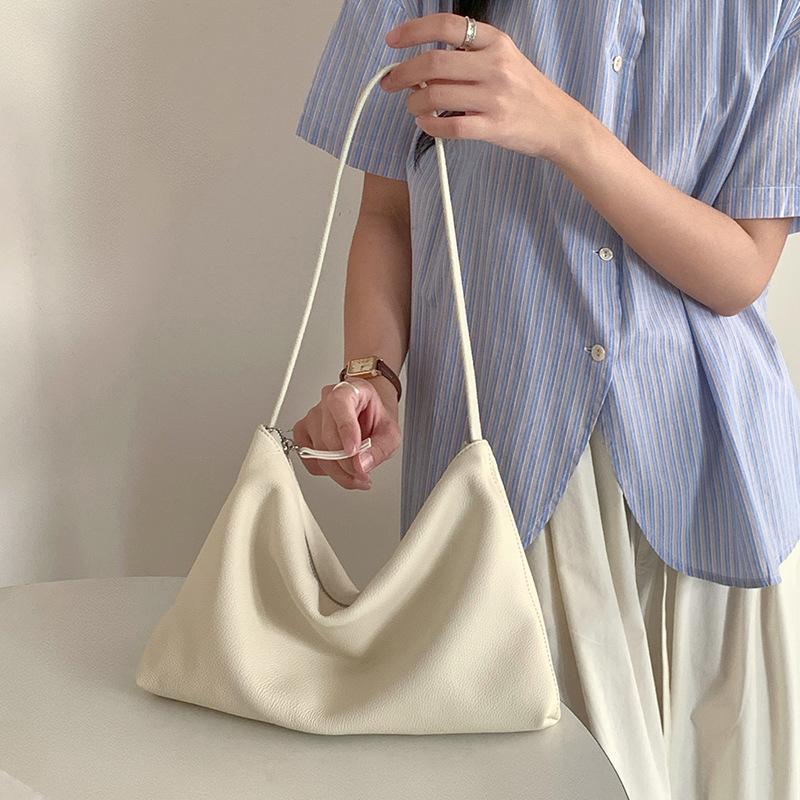 Female Commute Cow Leather Handbags Women's Large Capacity Cowhide Shoulder Bag Ladies Durable Luxury Designer Hobos Bags Lady