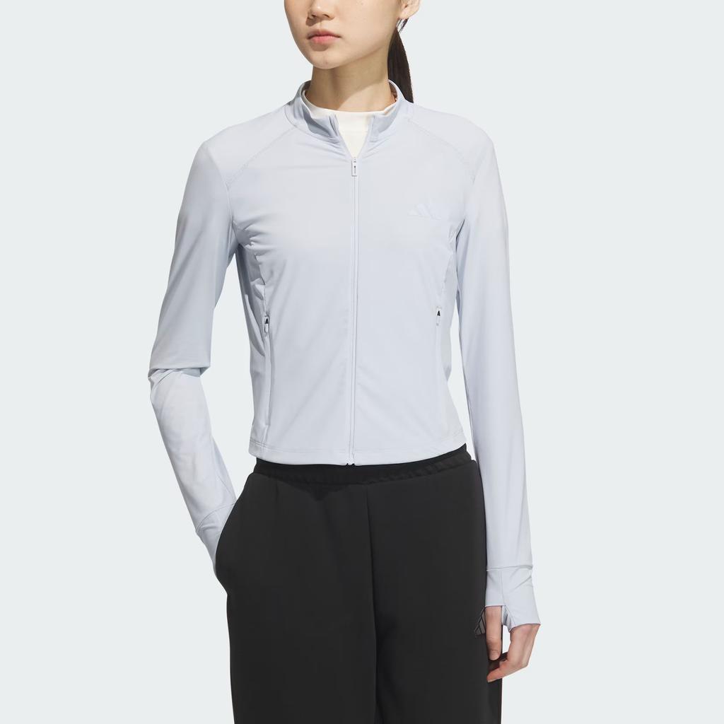 Adidas Tech Knit Sports Casual Fashion Zip Jacket Women Jacket Light-Blue KE5780