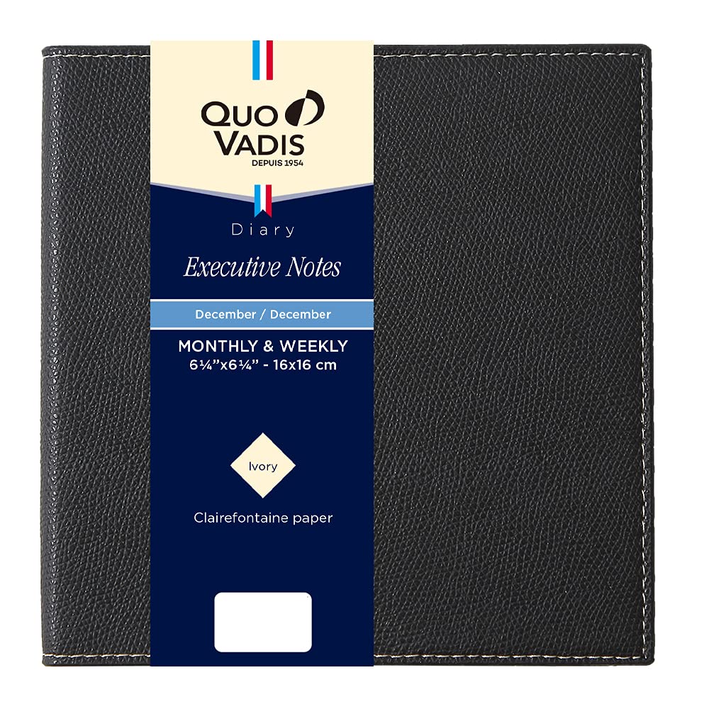 QUOVADIS Executive Notebook/Club 2026 Weekly Vertical Diary Black qv90602bk