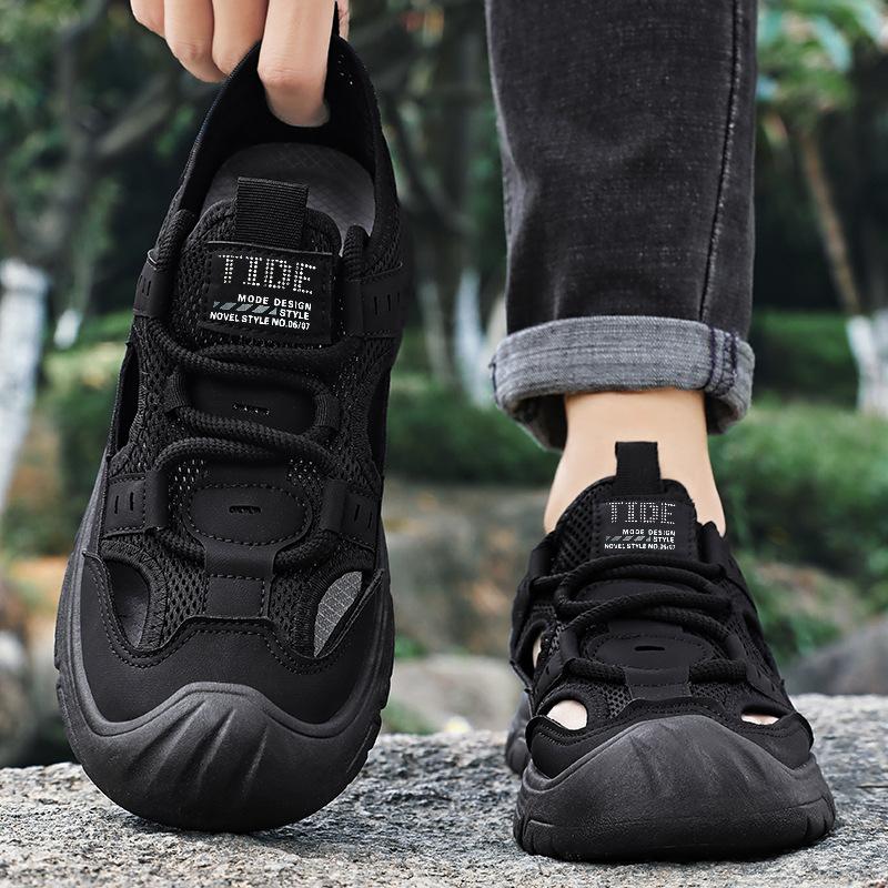 Shoes Men's Summer Men's Shoes Sandals Hollow Breathable Mesh Shoes Beach Shoes Middle-aged and Elderly Dad Shoes Casual Shoes Men's Shoes