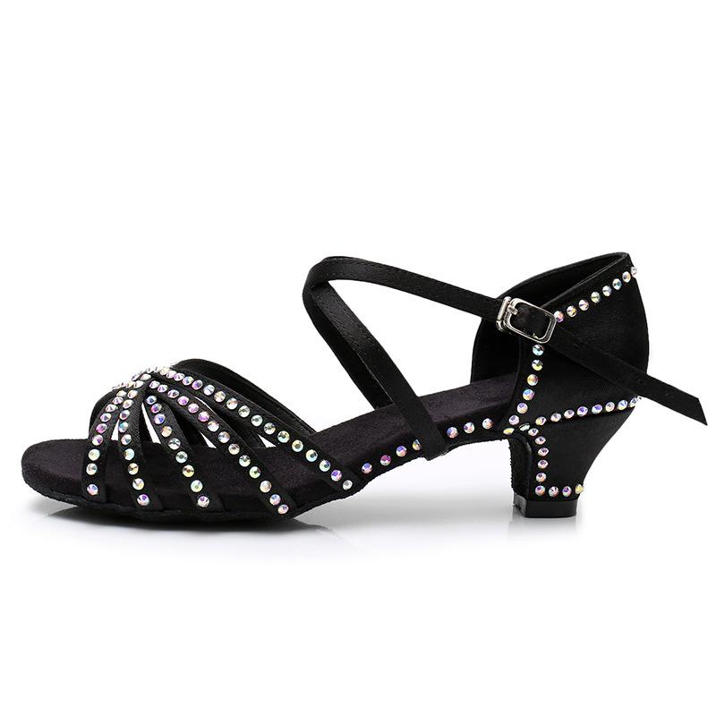 Meiteņu profesionāli rhinestones latīņu deju apavi
