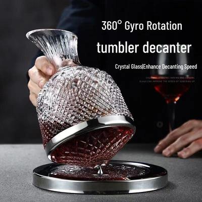 Juego de Decantador de Vino de Cristal: Caja de Regalo de Gafas Giratorias de Lujo