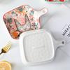 Ceramic Baking Tray with Handle Forest Animal Design Bowls Creative Restaurant Household Plate Kitchen Tableware Gift