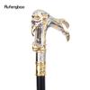 Golden White Ghost Skull Head Fashion Walking Stick Decorative Vampire Cospaly Vintage Fashionable Cane Halloween Crosier 93cm