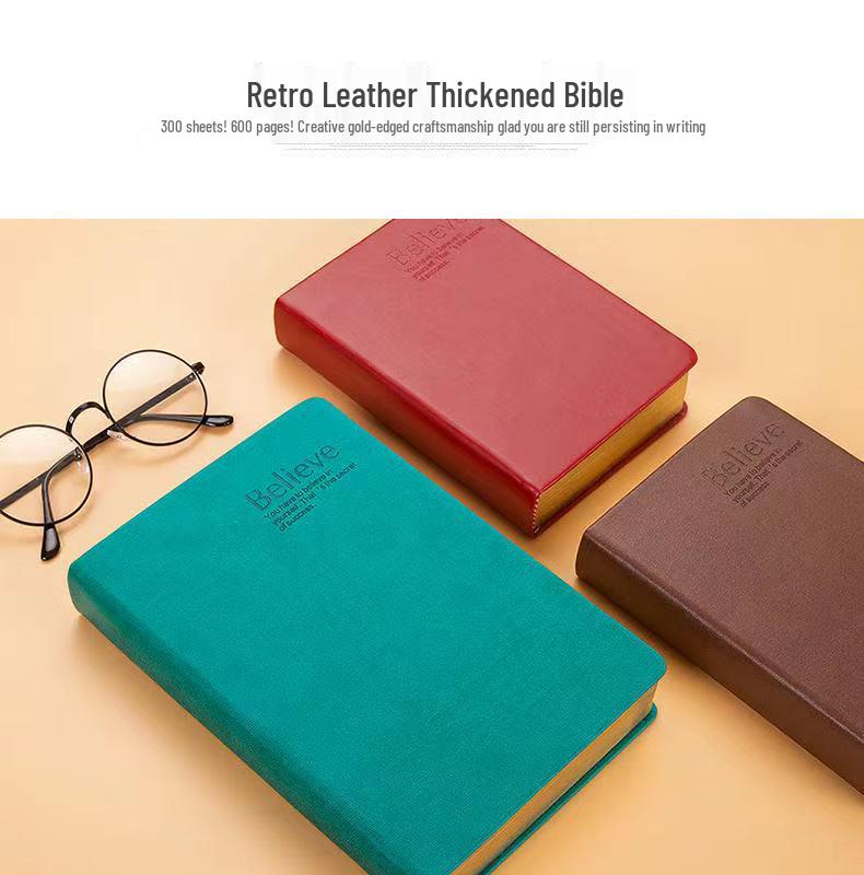 Bloc de schițe din piele europeană: Jurnal în stil retro cu pagini groase și design ștanțat