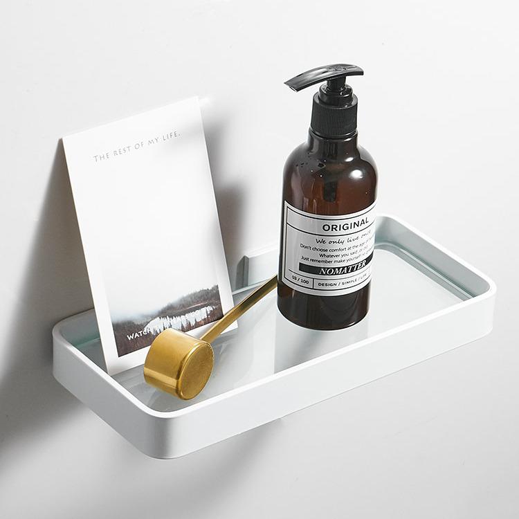 

Черная алюминиевая полка для ванной без сверления с зеркальным стеклом