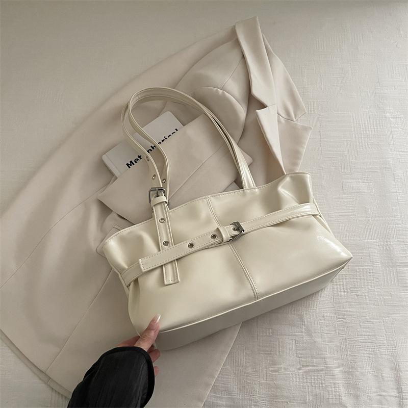 Chic Faux Leather Tote Bag for Women Large Capacity Commuter Shoulder Handbag