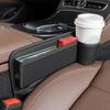 1Pc  Universal Car Seat Gaps Storage Box With Cup Holder, PU Leather Storage Box, Car Front Seat Gaps Filler, Car Interior Accessories