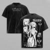 Frieren Cute Print T-shirt Anime Frieren Beyond Journey's End Clothing Men Women Cotton Tshirts Washed T Shirt Harajuku Tops