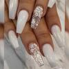 24Pcs False Nail French Nail Tips Press On Nails Leopard Fake Nail With Glue Flame Nail Art Decoration