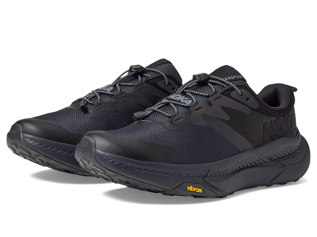 HOKA Transport Wide Track Size Men's & Field/Running Shoes, 27.0, Black/Black