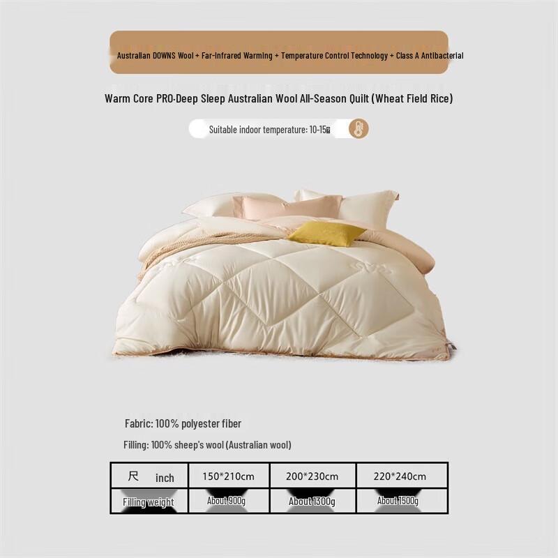 Mercury Home Textiles All-Season Australian Wool Duvet