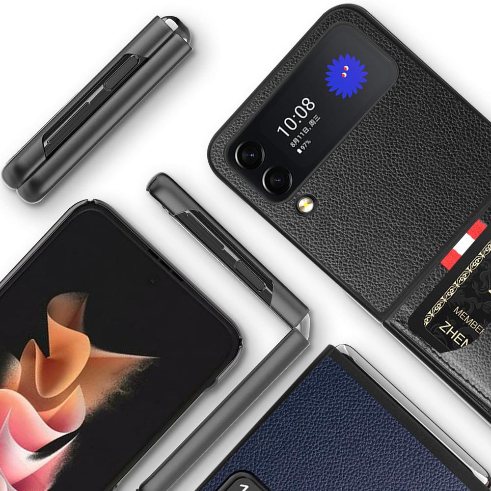 for Samsung Z Flip 7 4 3 6 5 Flip7 FE flip6 flip5 Leather Case for Samsung Galaxy Z Flip 4 3 5G Flip4 Flip3 Phone Cover Capa