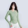 Women's Long Sleeve Yoga Top with Chest Pad: Autumn Pilates Fitness T-Shirt