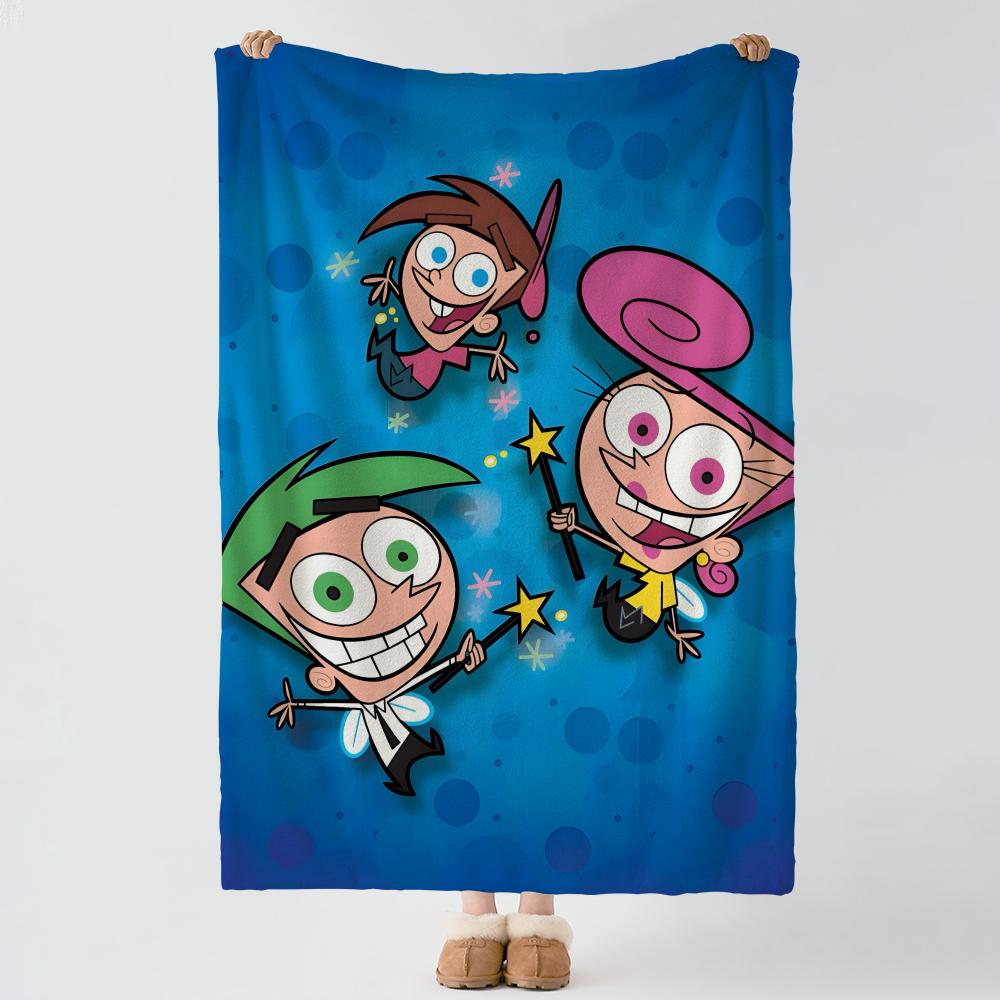 Cartoon T-The Fairly Odd Parent-T Throw Thick Comfort Flannel Quilt, Multi-scene Use Indoor Outdoor Daily Nap