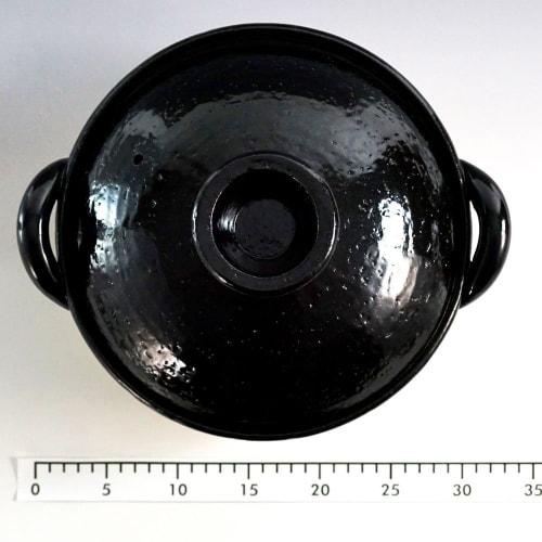 Nagatani-en Healthy Earthenware Steamer, Medium, 27 cm, 2000 ml Capacity, Serves 2-4, Direct Heat Only, Black, Iga-yaki, Made in Japan, ZW-22