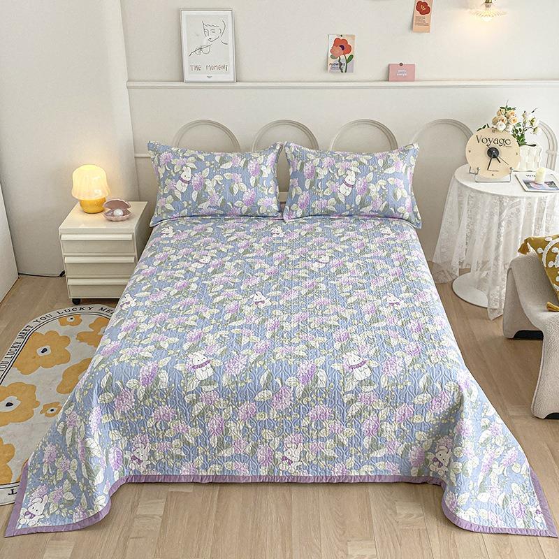 Trzyczęściowy zestaw drukowanej narzuty na łóżko z czystej bawełny, uniwersalna antypoślizgowa bawełniana pikowana narzuta, prześcieradło tatami hurtowo transgraniczne
