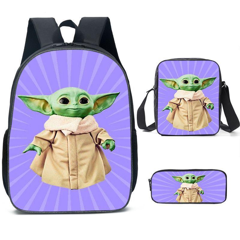 Sada batohů Baby Yoda 3dílná Školní taška pro děti Batoh pro batolata