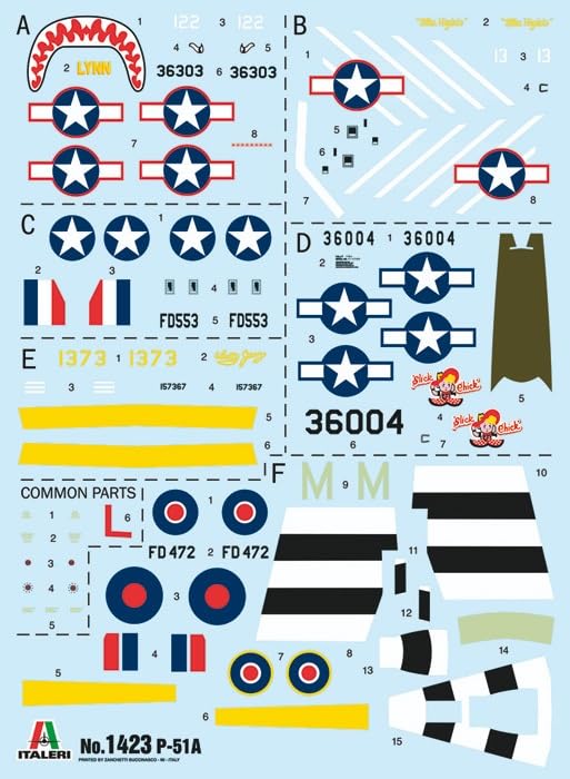 PLATZ Italeri WWII American Mustang Plastic Model Kit IT1423 1/72 P-51A (Airplane)